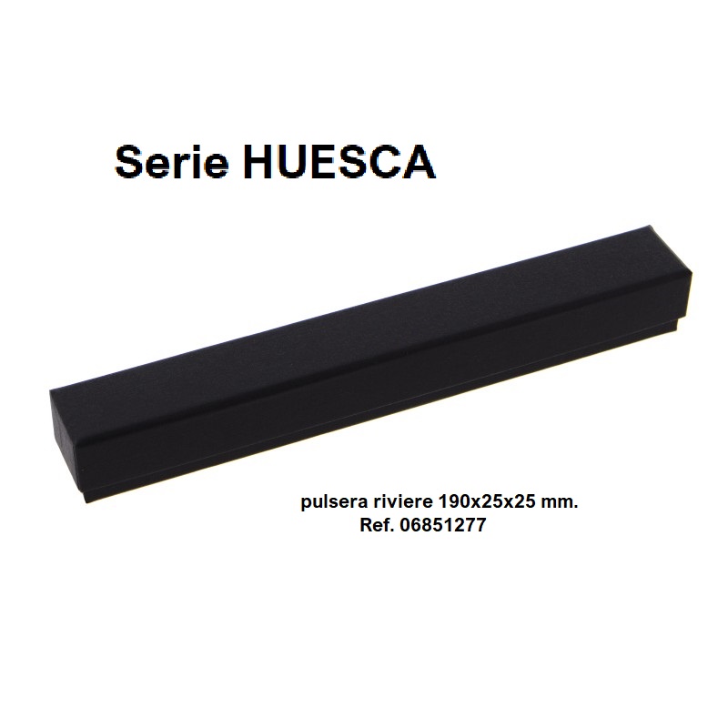 Caja HUESCA negra, Pulsera riviere 190x25x25 mm.